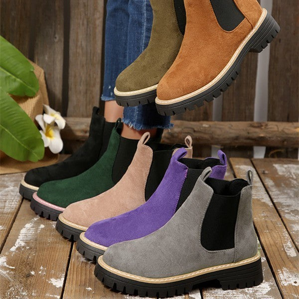 Chelsea-Boots aus Veloursleder in verschiedenen Farben mit profilierter Sohle