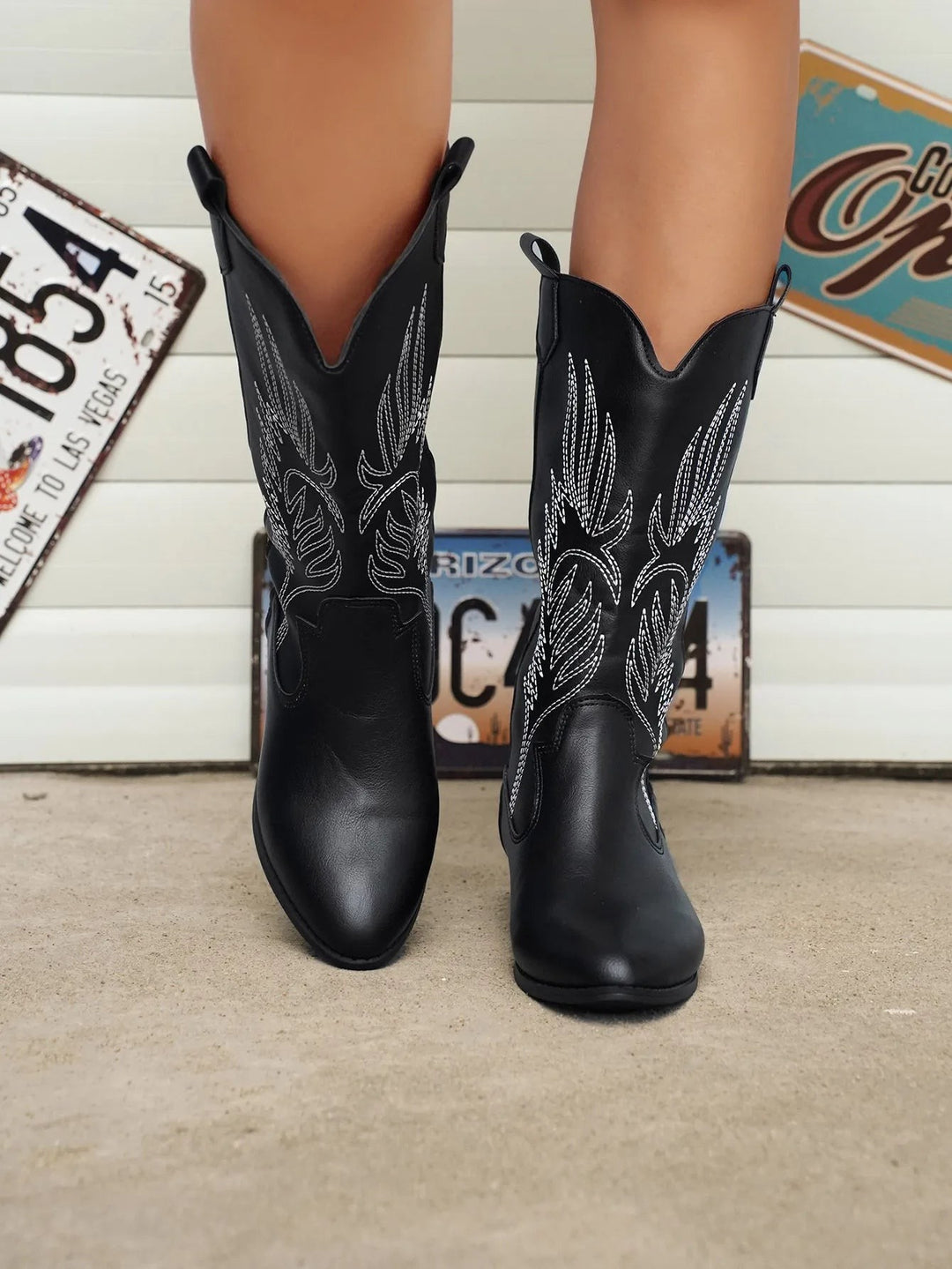 Drune - PU-Leder-Cowboystiefel mit weichem Innenfutter - image 16