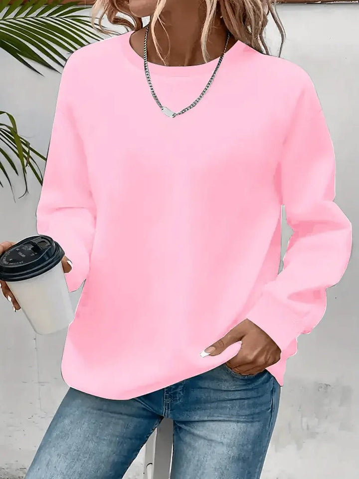 Rosafarbenes Sweatshirt mit rundem Ausschnitt und lässigem Oversized-Schnitt