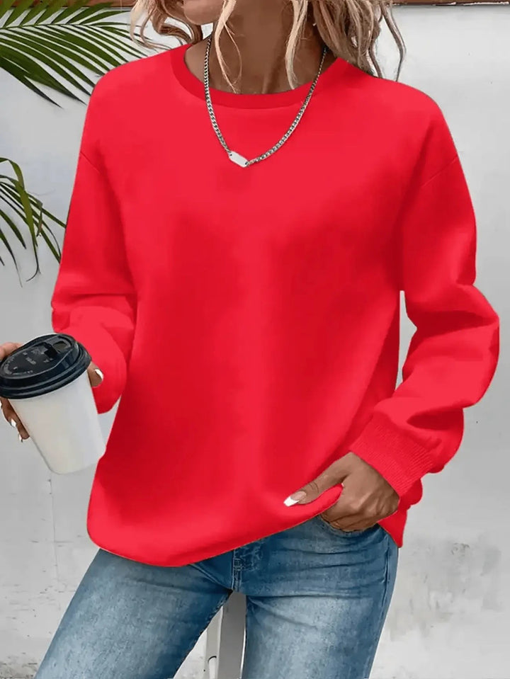 Rotes Sweatshirt mit rundem Halsausschnitt und weitem Schnitt