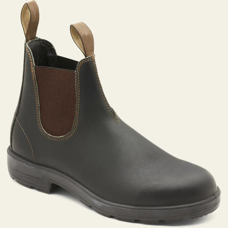 Chelsea Boots aus braunem Leder mit elastischen Seiteneinsätzen und robuster Profilsohle