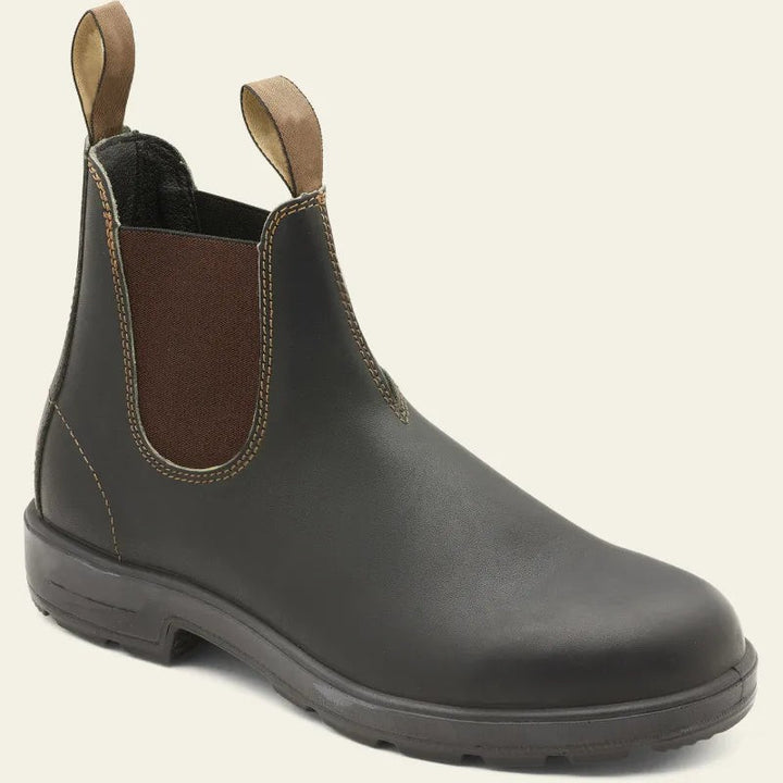 Chelsea Boots aus braunem Leder mit elastischen Seiteneinsätzen und robuster Profilsohle