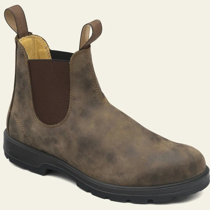 Wasserdichte Chelsea Boots in Rustic-Braun mit used-Look-Leder und Profilsohle