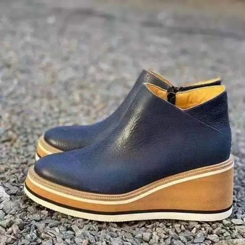 Damen Stiefeletten mit seitlichem Reißverschluss und Plateausohle - image 14